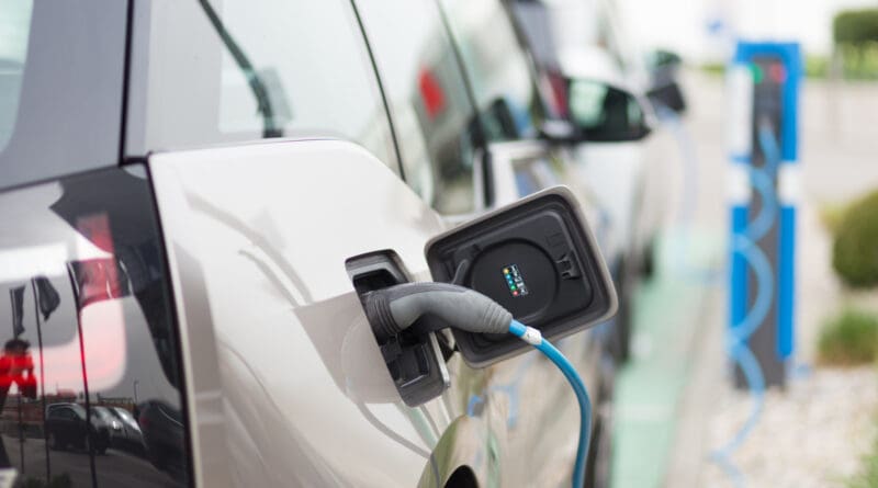 Electric Car in Charging Station