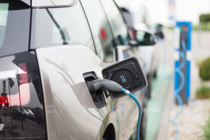 Electric Car in Charging Station