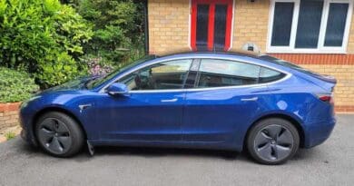 tesla model 3 blue