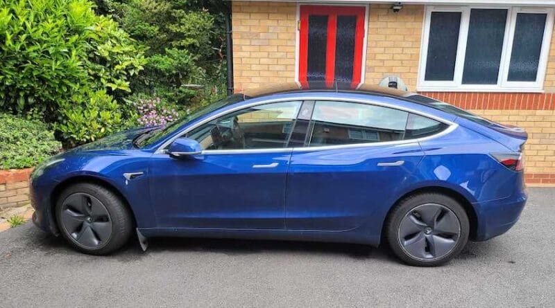 tesla model 3 blue