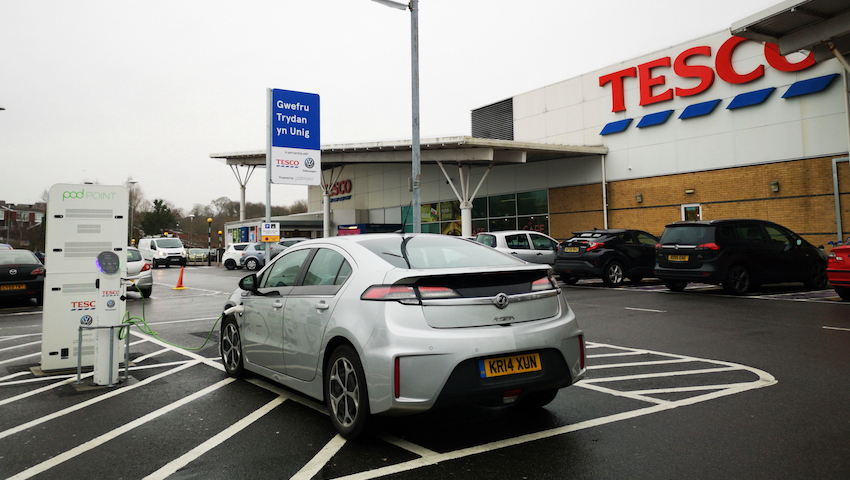 Supermarket electric vehicle charging