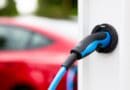 Electric car charging plug in