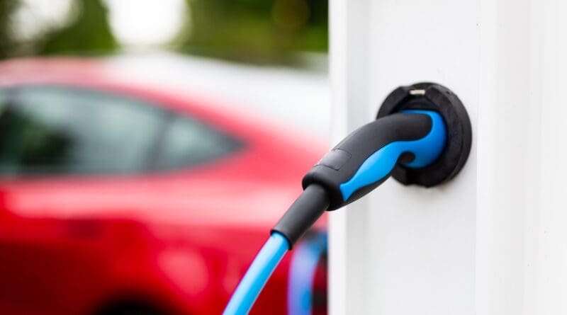Electric car charging plug in
