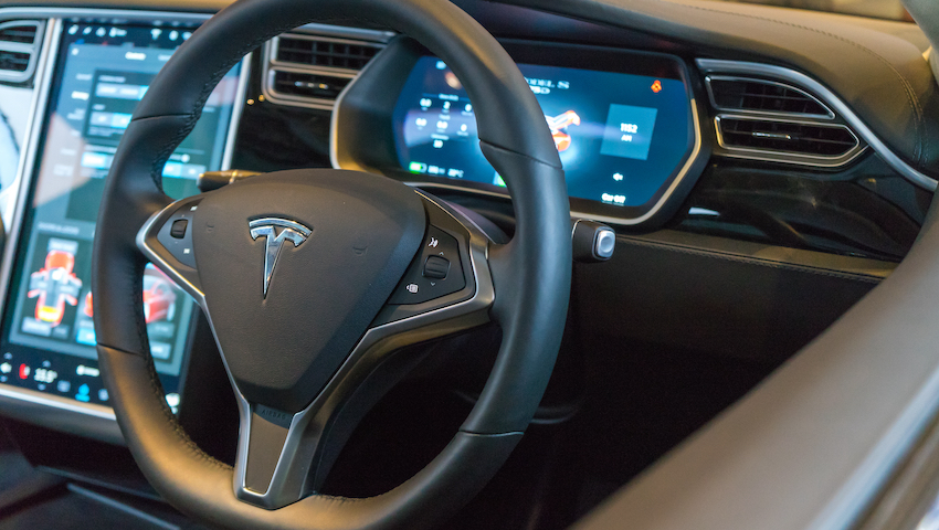 Tesla steering wheel UK