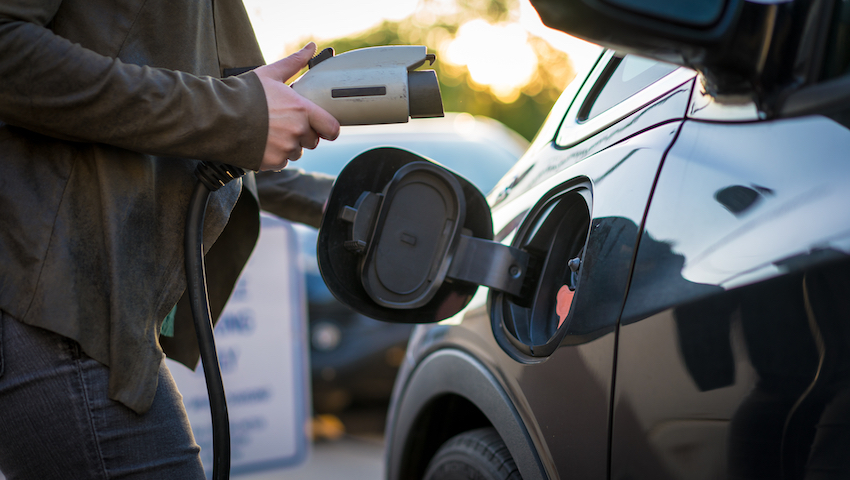 charging electric vehicle