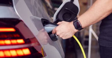 electric vehicle plugged in uk