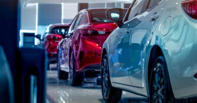 electric cars in showroom