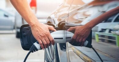 electric car charging in electric forecourt