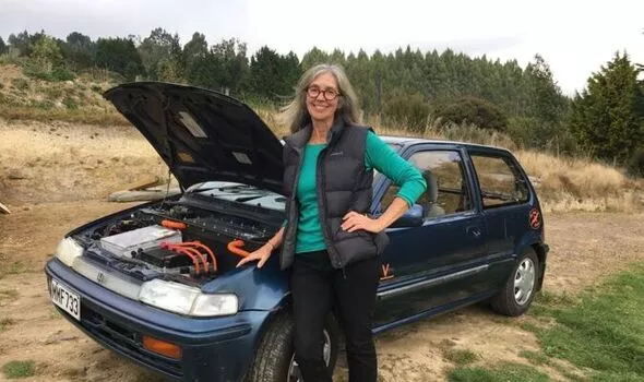 Rosemary Penwarden has been driving the self-converted electric car for the past three years and says that building the vehicle is one of the "best things I've ever done".