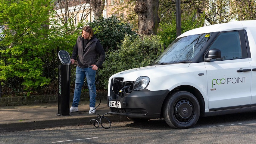 LEVC electric vans Pod Point