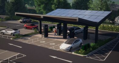 EV charging visualisation of a Zest solar canopy