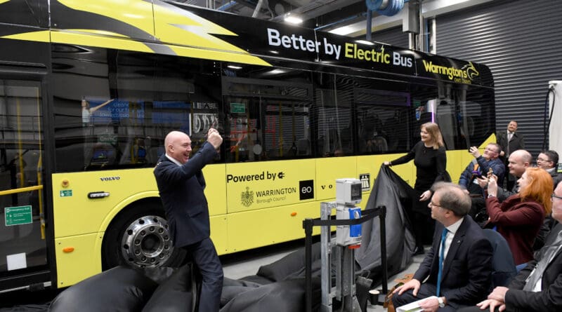 Warrington has given the public its first look at the all-electric future of the town’s bus service.