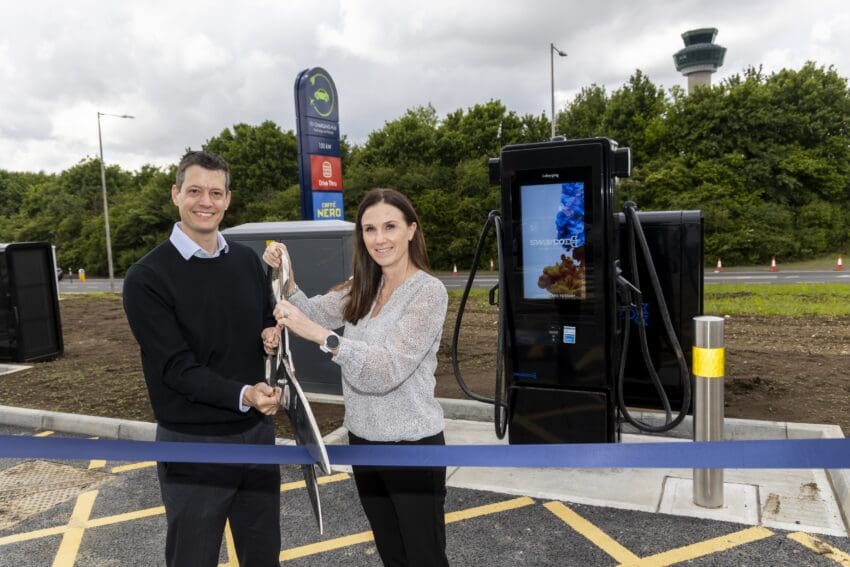 London Stansted Airport has opened a new public charging hub offering ultra-rapid charging en route to and from the airport.