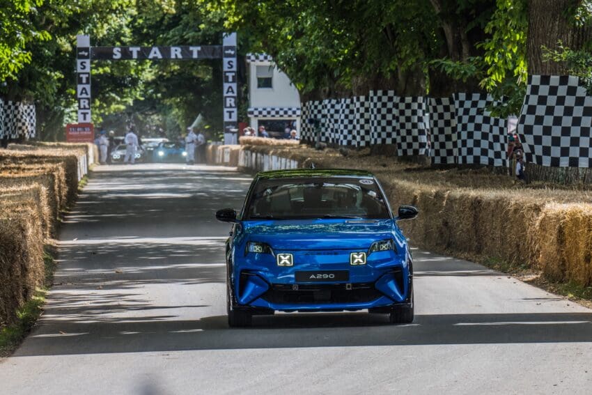 Alpine debuts its first electric sports car, the A290, at the Goodwood Festival of Speed 2024. Showcasing past, present, and future models, Alpine highlights its innovative direction with this dynamic display.