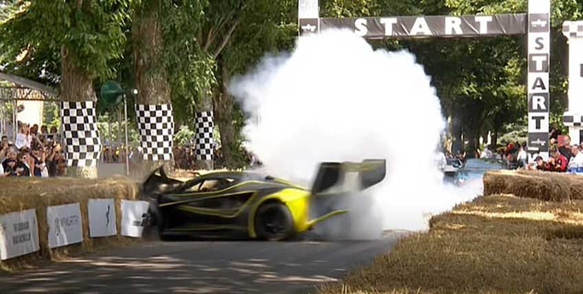 In a dramatic and unfortunate turn of events, Lotus's £2 million Evija X electric hypercar made its debut at the Goodwood Festival of Speed on Thursday, only to crash within seconds.