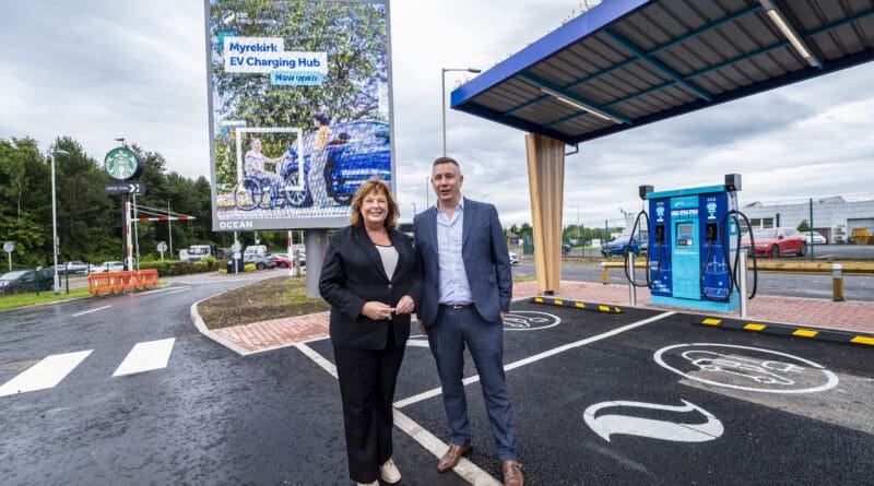 The most powerful EV charging hub in Scotland, has gone live, offering 24 ultra-rapid charging bays on the outskirts of Dundee.