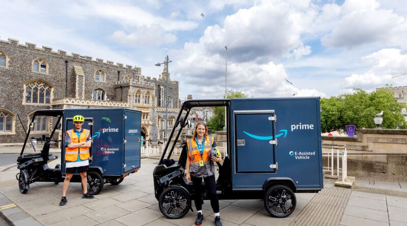 Amazon has opened its latest micromobility hub, using electric cargo bikes for final-mile deliveries in Norfolk.