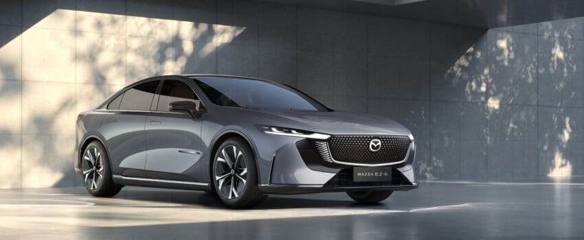 Mazda has revealed that its EZ-6 all-electric saloon will be released in Europe later this year.