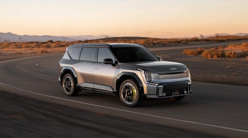 The production version of the Kia EV9 GT has been revealed for the first time at the LA Auto Show.