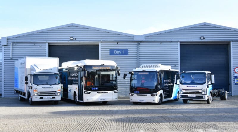Northern Irish bus firm Wrightbus has unveiled four new all-electric vehicles to boost its pioneering EV product range. 