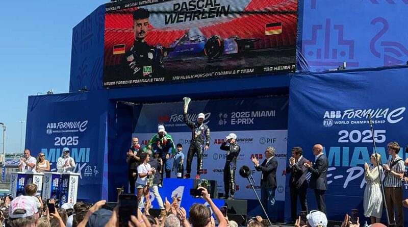 Pascal Wehrlein was handed victory in a dramatic and controversial Miami E-Prix, following a chaotic late-race restart and a flurry of post-race penalties for drivers who failed to deactivate Attack Mode in time.