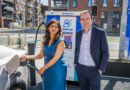 Source EV charging hub opening. Deepa Chandrasekaran (left), Managing Director at Source, and Stuart Jackson, EV Policy Team Leader at Transport Scotland.
