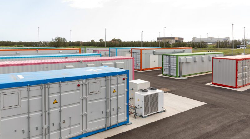 Battery Energy Storage System at Rome Fiumicino Airport including 84 end of life Nissan LEAF batteries.