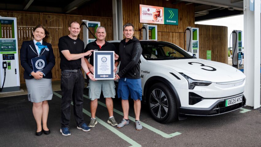 Polestar 3 Guinness World Record team Kevin Booker, Richard Parker and Sam Clarke