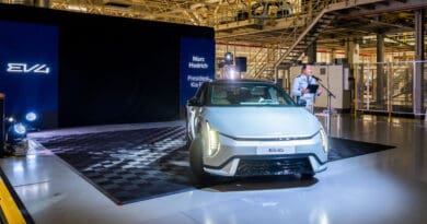 Marc Hedrich, President and CEO, Kia Europe with new Kia EV4