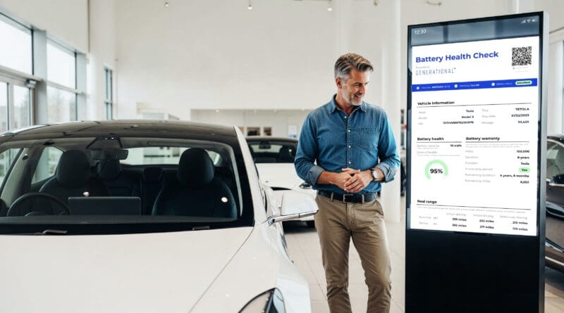 Digital Screen showing generational battery health report