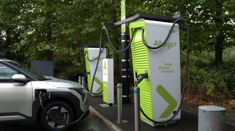 Allego ultra-rapid charging site in Westbury, Wiltshire