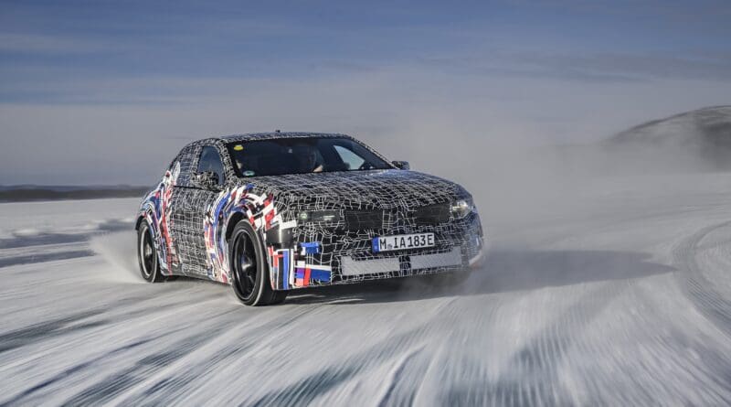 electric BMW m3 testing on ice
